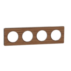 ODACE PLAQUE 4 POSTES TOUCH ALU WENGE - S530808P