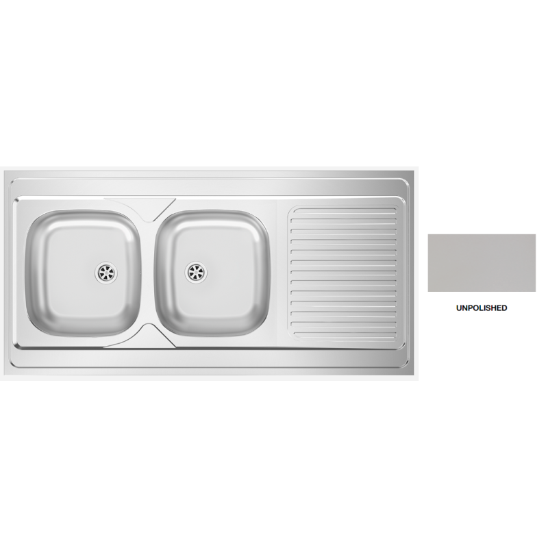 EVIER A POSER INOX 2B1E 18/10 1200X600 MAT EVIER A POSER INOX 2B1E 18/10 1200X600 MAT