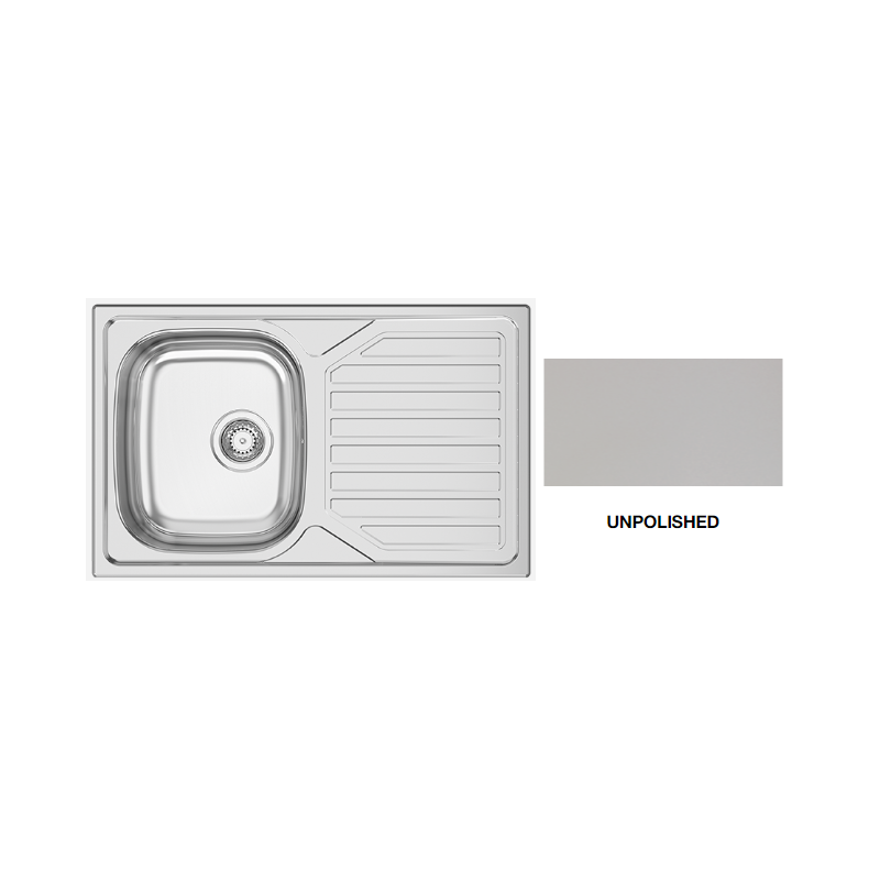 EVIER A ENCASTRER INOX 1B1E 18/10 800X500 MAT EVIER A ENCASTRER INOX 1B1E 18/10 800X500 MAT