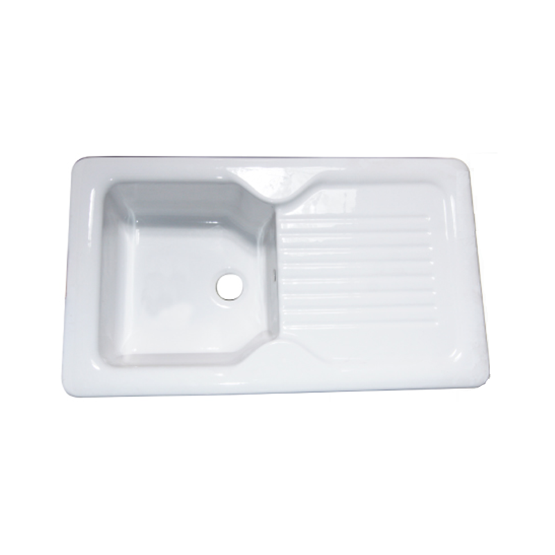 EVIER A ENCASTRER GRES CAMARGUE 1B1E 860X500 BLANC EMAFRANCE