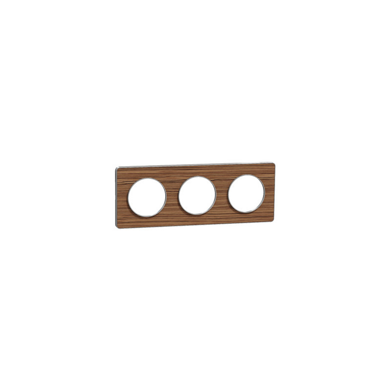 ODACE PLAQUE 3 POSTES TOUCH ALU WENGE - S530806P