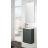 MEUBLE SALGAR 40CM + VASQUE PORCELAINE + MIROIR + LED GRIS