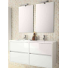 MEUBLE SALGAR 120CM + DBLE VASQUE PORCELAINE + MIROIR + HALOG BLANC