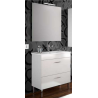 MEUBLE SALGAR 1P1T 60CM + VASQUE PORCELAINE + MIROIR + LED BLANC