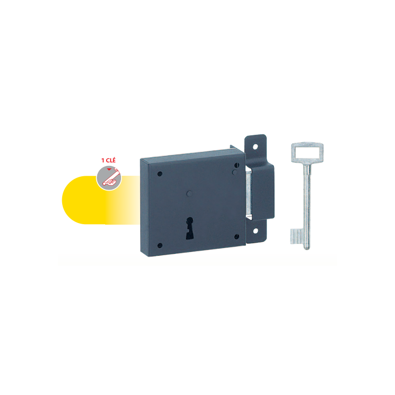 SERRURE A APPLIQUER HORIZ PENE DORMANT 95X76MM GAUCHE 1 CLE SERRURE A APPLIQUER HORIZ PENE DORMANT 95X76MM GAUCHE 1 CLE