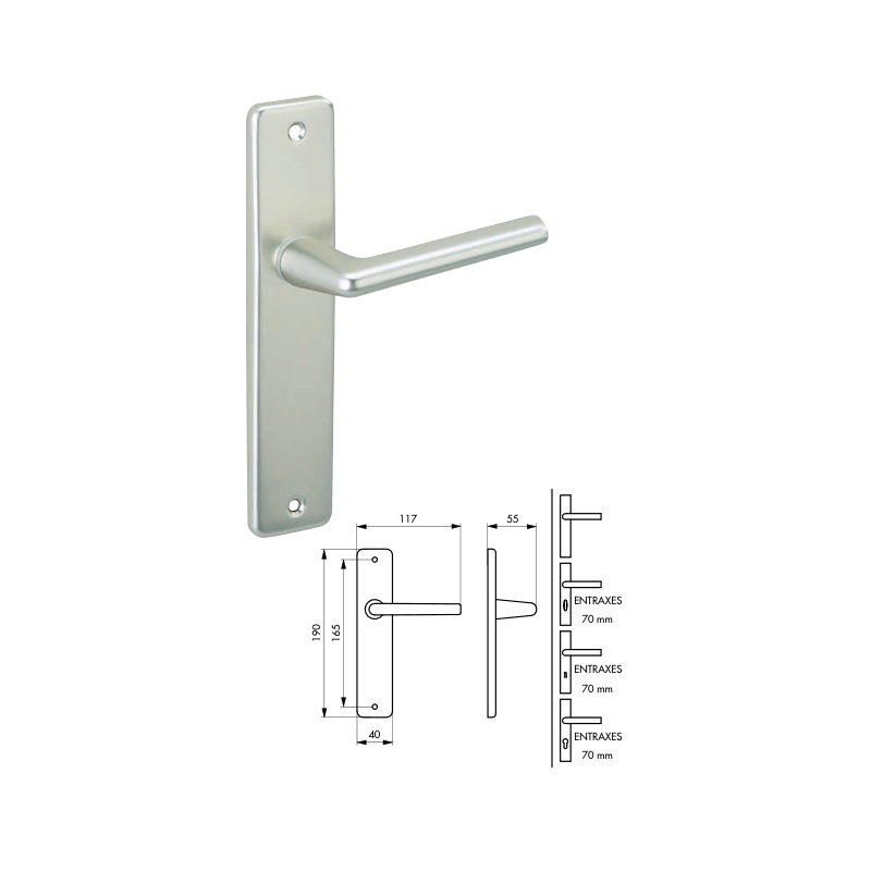 POIGNEE NORMANDIE ALU BROSSE ARGENT A CLE L POIGNEE NORMANDIE ALU BROSSE ARGENT A CLE L